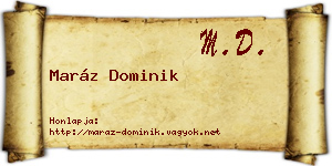 Maráz Dominik névjegykártya